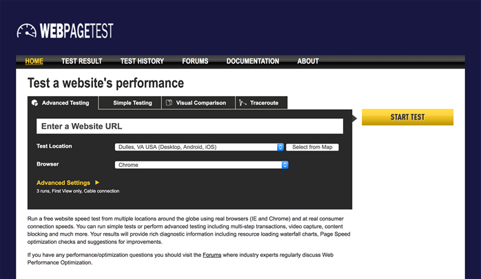 WebPageTest  - 搜索